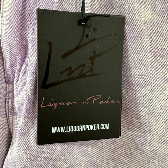 NWT Liquor Poker Purple Acid Wash Distressed Denim Streetwear Grunge - Size 34 - Picture 6 of 9